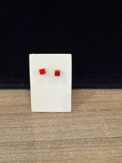 Step by Step Oorstekers 5mm Vierkant Red