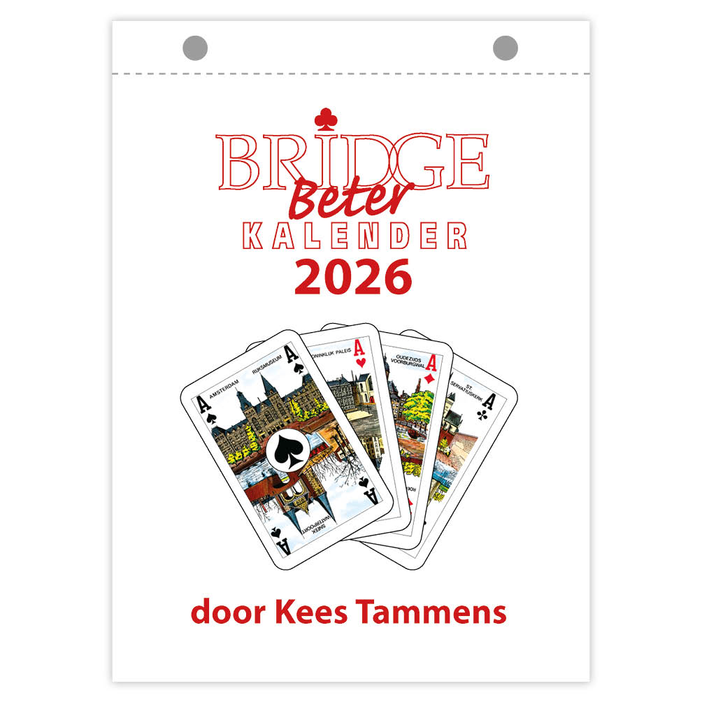 De Bridge Beter scheurkalender! Dat wordt het hele jaar genieten van uitdagende en interessante bridgeproblemen. Auteur Kees Tammens heeft er 356 voor je verzameld, bridgeproblemen waarin zowel het afspel, het bieden en het tegenspel ruimschoots worden behandeld.