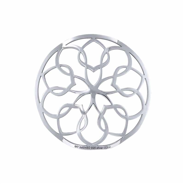 De MY iMenso "Infi Leafs" insignia met modelnummer 331537 is een prachtige hanger van 33 mm, gemaakt van 925 sterling zilver en gerhodineerd voor extra glans. De elegante bladerstructuur maakt het een opvallend sieraad. Draag hem aan een zilveren ketting voor een verfijnde look die perfect past bij zowel casual als formele outfits.