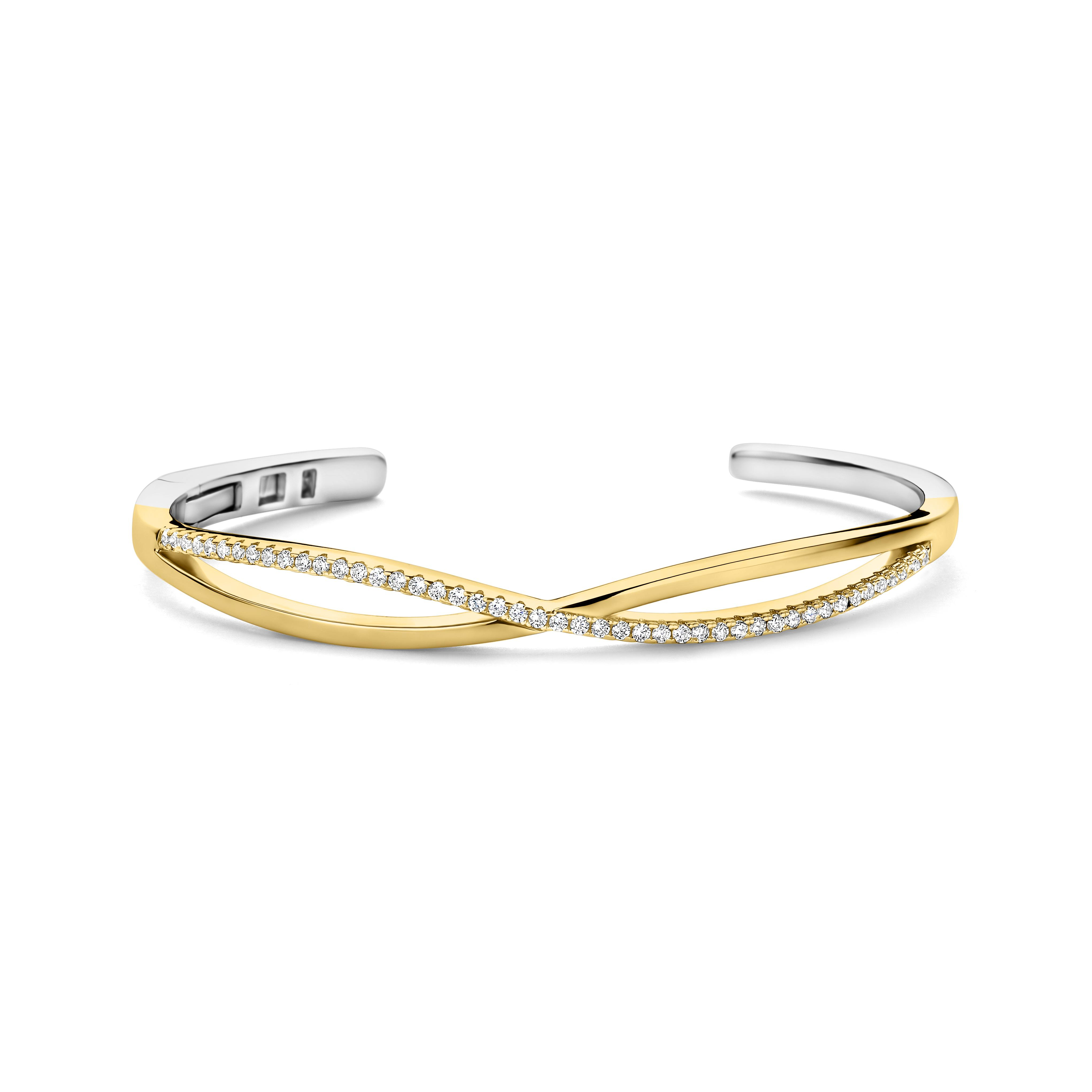 Vaste armband gold plated met zirconium