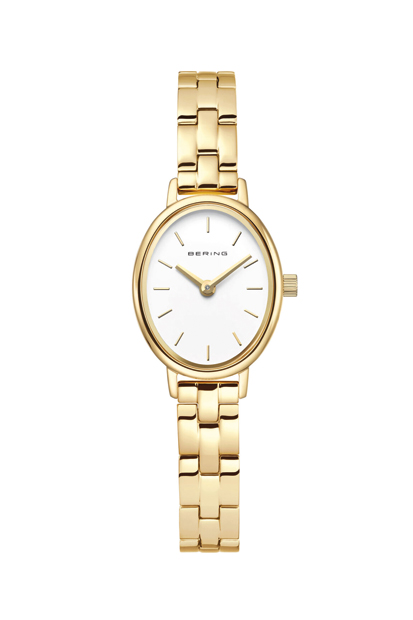 De BERING Dameshorloge model 11020-734 is een stijlvolle polshorloge met een goudkleurige band. Het horloge is anti-allergisch, waardoor het comfortabel is voor gevoelige huid. Ondanks het ontbreken van een datumfunctie, is het een elegant accessoire voor dagelijks gebruik. Combineer het met formele of casual outfits voor een verfijnde uitstraling.