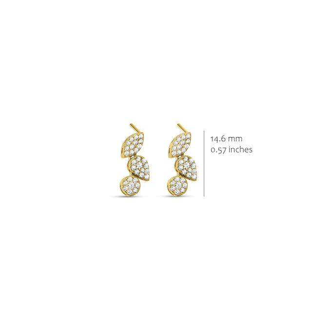 Oorbellen gold plated CZ