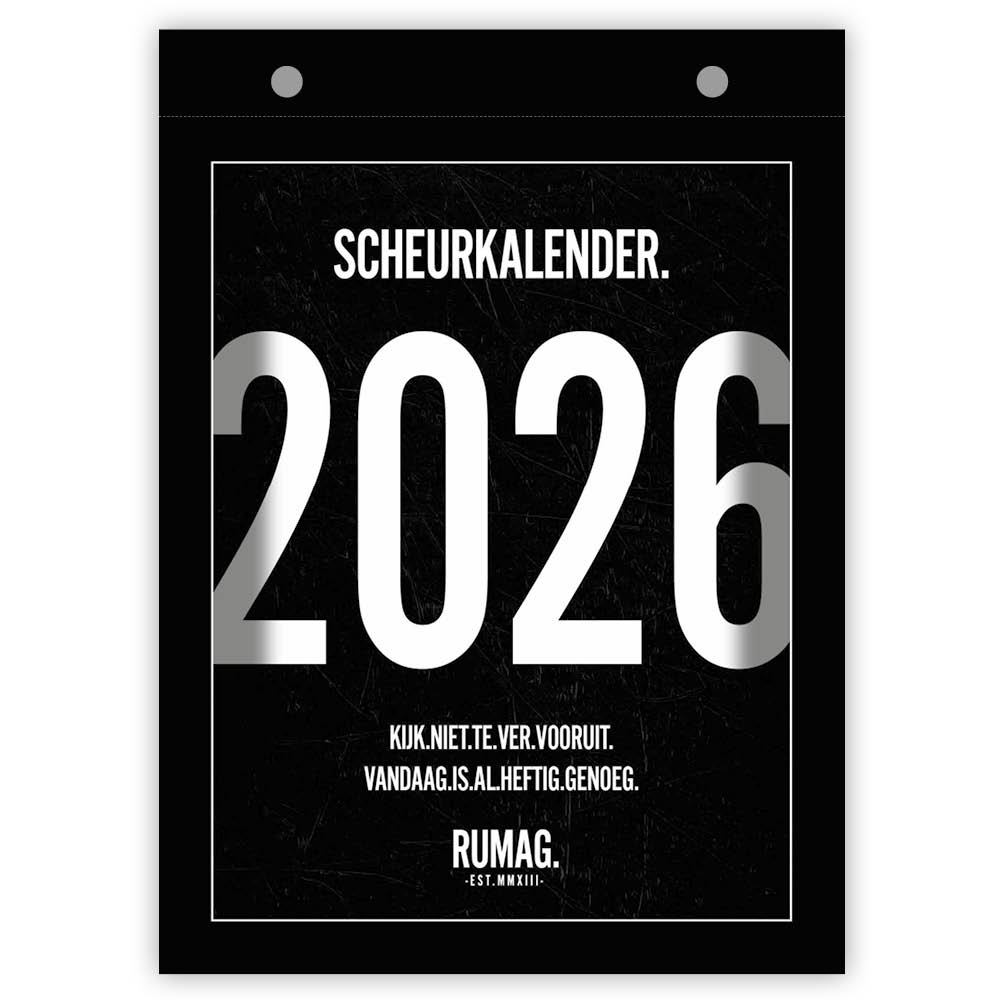 De Rumag scheurkalender is een echte bestseller. Jaarlijks worden de leukste quotes verzameld over wijn, schoonmoeders én je irritante ex. Met elke dag een dosis humor en wijsheid. Scoor ‘m snel en maak je jaar onvergetelijk!
Formaat: 13 x 18 cm