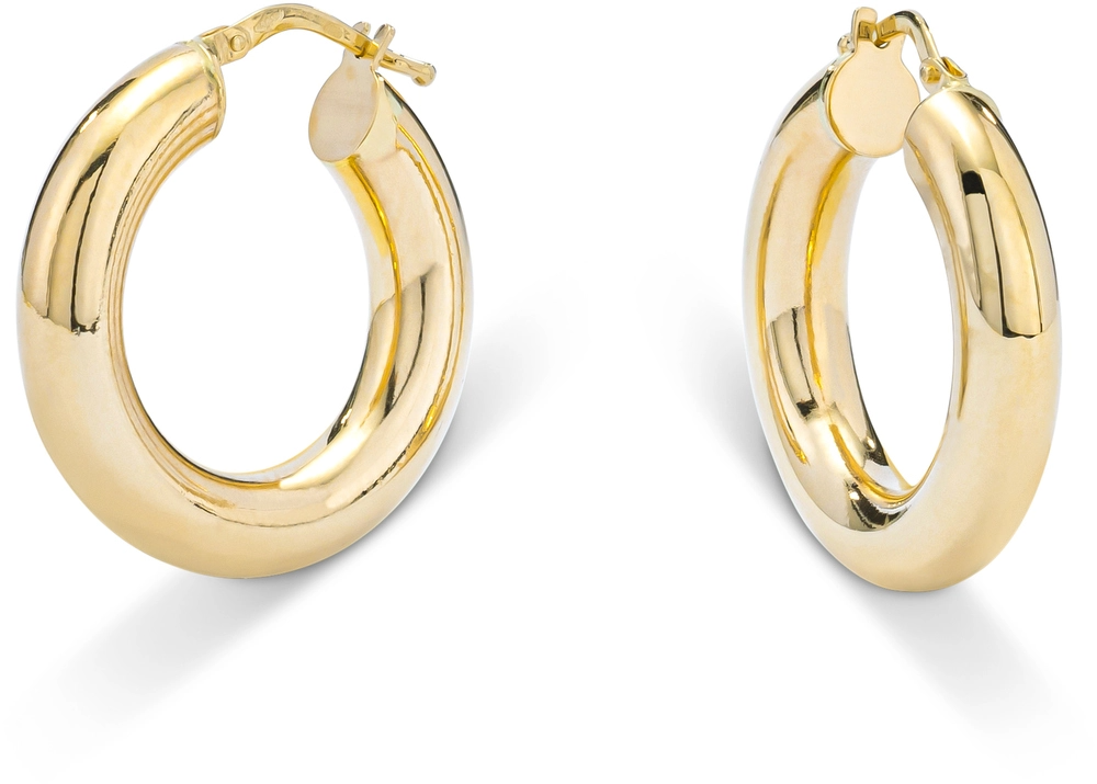 Glamoureuze 14krt geelgouden creolen met modelnummer 1394-O. Deze oorringen hebben een doorsnede van 25 mm en zijn vervaardigd uit hoogwaardig 14-karaats goud. Perfect te dragen bij zowel casual als chique outfits voor een stijlvolle uitstraling. Laat deze elegante sieraden uw persoonlijke stijl versterken. Gewicht niet gespecificeerd.