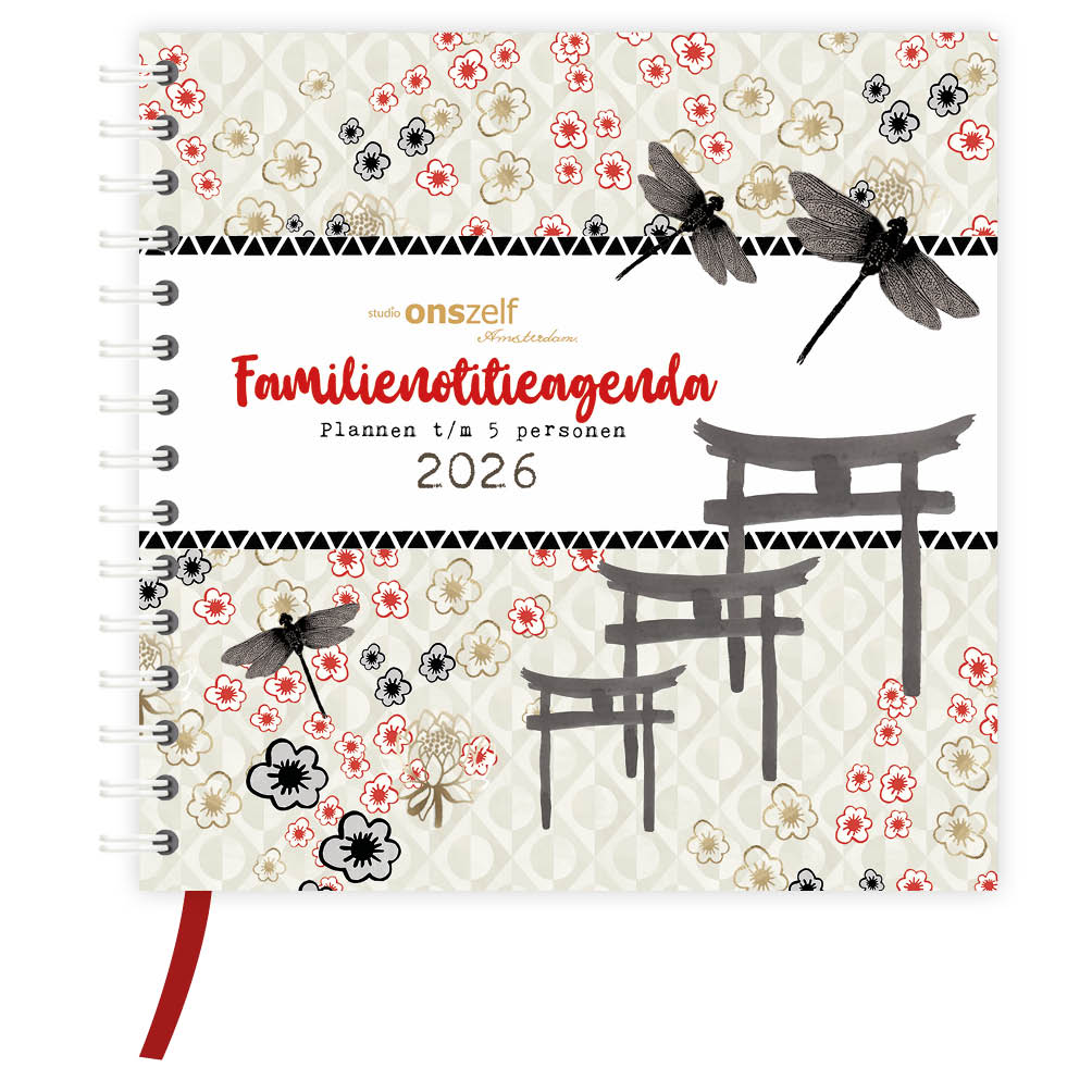 Deze familienotitie-agenda werd direct vanaf de eerste uitgave erg gewaardeerd om zijn praktische indeling en zijn gezellige uitstraling. De agenda is gemaakt voor (maximaal) 5 personen maar deze agenda wordt ook vaak gebruikt voor één persoon vanwege zijn verticale week indeling. Deze agenda heeft een harde kaft en bevat een extra pagina met flap voorin de agenda welke je als boekenlegger kunt gebruiken en waar je tevens de namen van je gezin op kunt schrijven. Gebruik je de agenda alleen voor jezelf? Schrijf op deze flap dan de uren, zo kun je eenvoudig plannen op tijd. Super handig! Het bijhouden van alle activiteiten en afspraken voor jezelf of het hele gezin was nog nooit zo makkelijk! De agenda bevat alle Nederlandse en Belgische feestdagen en schoolvakanties. Het artwork is gemaakt door Astrid Nieuwenburg en Claudia Drübe en is verrassend, stoer en speels: ‘Dutch Design’ met een glimlach. De kracht zit hem in de combinatie van urban en hippe designs met teksten met een knipoog ;-)

* Plannen tot en met 5 personen.
* De agenda loopt 12 maanden.
* Met harde kaft en leeslint.
* Door de ringband blijft de agenda openliggen.
* Met bladwijzer waar je de namen of uren op kunt schrijven.
* Met alle Nederlandse en Belgische feestdagen en vakanties.
* Achterin in een handige jaarplanner voor het volgende jaar.
* Formaat 19,5 x 19,5 cm