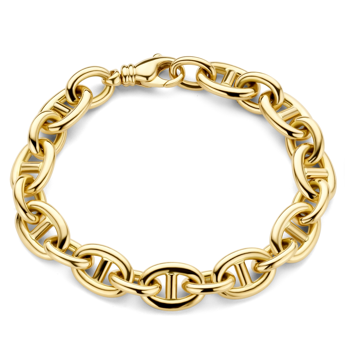 Een elegante armband gemaakt van 18-karaats geel goud met Hermes schakel met een lengte van 20cm. Past perfect bij elke stijl en gelegenheid. Draag hem solo voor een verfijnde uitstraling of combineer met andere sieraden voor een stijlvolle, gelaagde look.