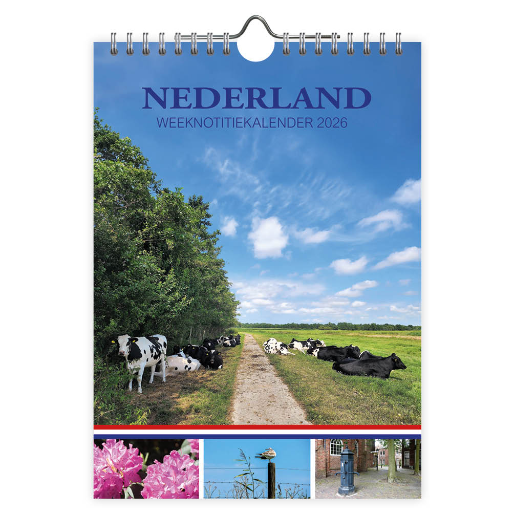 Deze handige kalender bevat tientallen prachtige kleurenfoto’s van Nederland, uit verschillende provinciën. Daarnaast bevat de kalender alle Nederlandse feest-en vakantiedagen en bied veel ruimte voor notities. De kalender is tweetalig (Nederlands-Engels), heeft een handige ringband en is eenvoudig op te hangen. Ook leuk als cadeau!