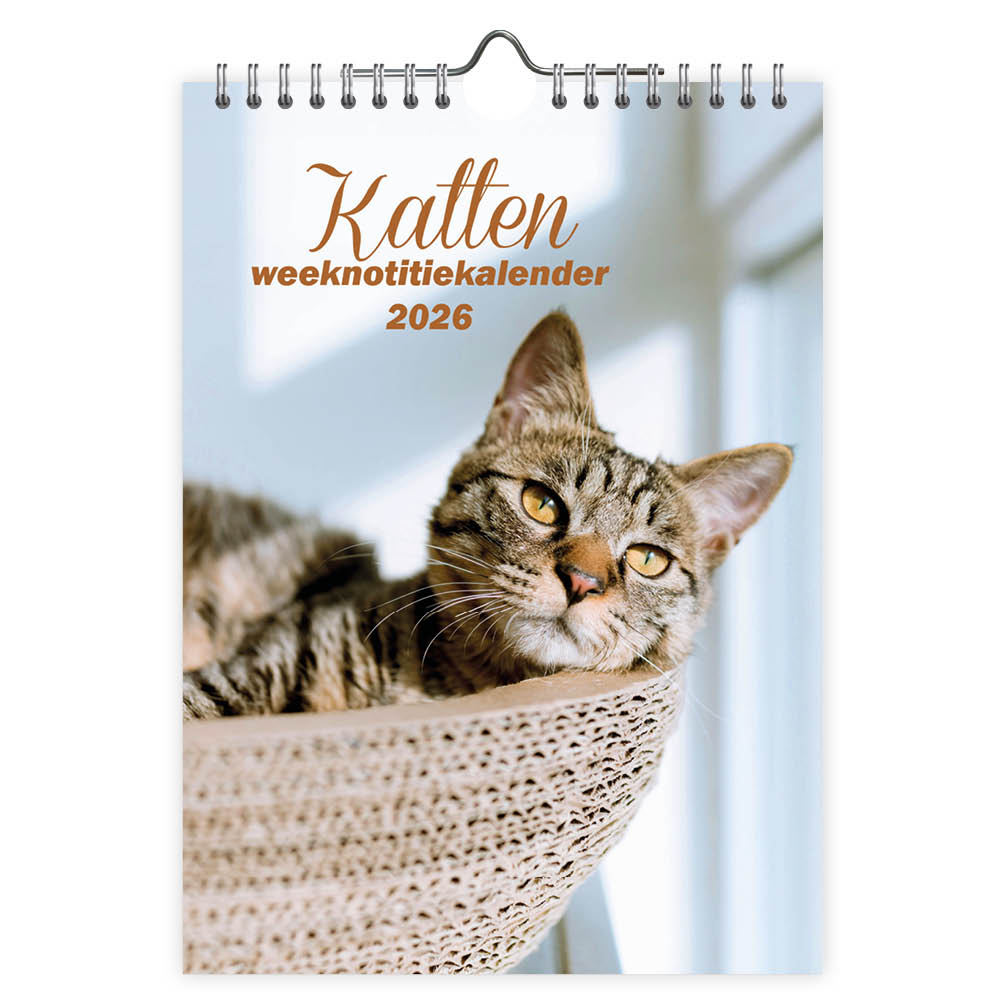 Kattenfans opgelet. Deze handige weeknotitiekalender bevat alle Nederlandse en Belgische feest- en vakantiedagen en heeft veel ruimte voor notities. Daarnaast geniet je elke week van een andere mooie kattenfoto.