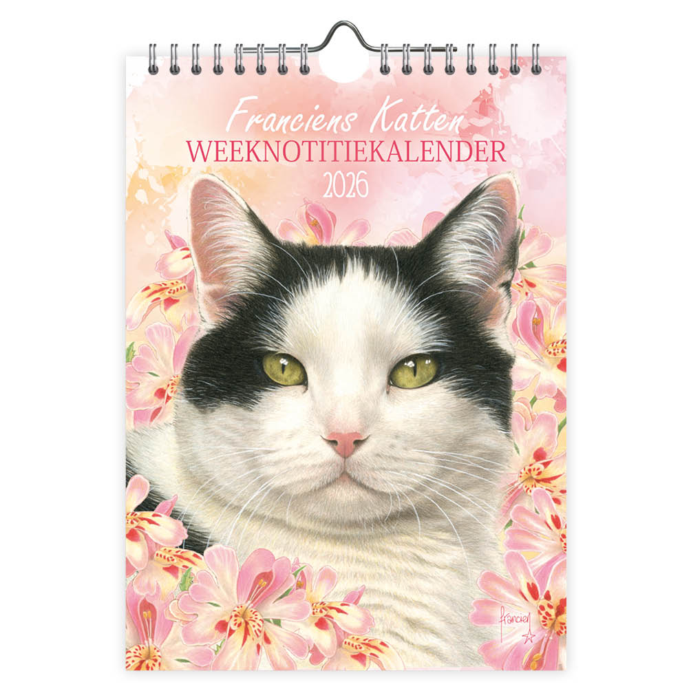 De nieuwe Franciens Katten Weeknotitiekalender is er! Deze handige kalender combineert Franciens prachtige kattenillustraties met voldoende ruimte voor al je wekelijkse notities. Perfect om je afspraken, taken en belangrijke data in stijl bij te houden. Met de vertrouwde kwaliteit en het charmante design is deze kalender een must-have voor elke kattenliefhebber. Maak je jaar overzichtelijk en vrolijk met Franciens Katten! Inclusief alle Nederlandse en Belgische feest- en vakantiedagen.
Formaat: 16,5 x 23