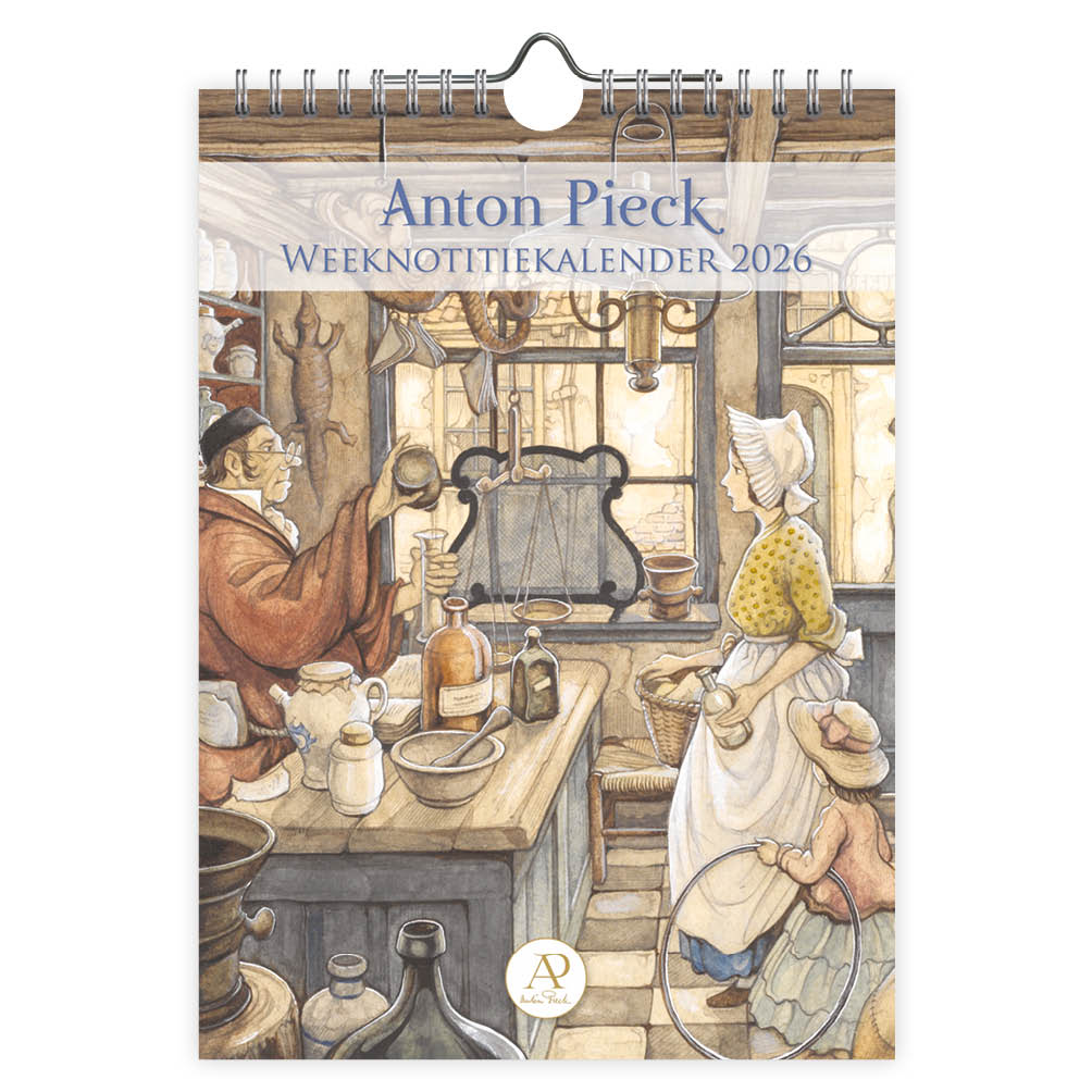 Stijlvolle weeknotitiekalender van Anton Pieck inclusief alle Nederlandse en Belgische feest- en vakantiedagen. Deze kalender is makkelijk op te hangen en heeft een ruim weekoverzicht, waardoor er veel notitieruimte is.
Wie kent de prachtige werken van Anton Pieck niet? Anton Pieck is de bekendste Nederlandse illustrator uit de twintigste eeuw. Het verleden, vooral de 19e eeuw, inspireerde Anton Pieck en hij ontwikkelde al vroeg een eigen stijl. Zonder dat hij daarop uit was, bereikte hij daarmee een miljoenenpubliek in binnen- en buitenland.
Formaat 16,5 x 23 cm.