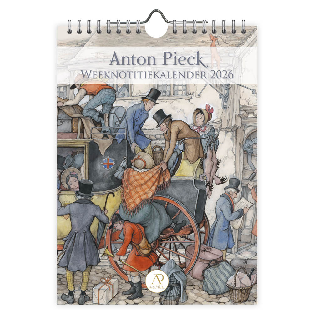 Stijlvolle weeknotitiekalender van Anton Pieck inclusief alle Nederlandse en Belgische feest- en vakantiedagen. Deze kalender is makkelijk op te hangen en heeft een ruim weekoverzicht, waardoor er veel notitieruimte is.
Wie kent de prachtige werken van Anton Pieck niet? Anton Pieck is de bekendste Nederlandse illustrator uit de twintigste eeuw. Het verleden, vooral de 19e eeuw, inspireerde Anton Pieck en hij ontwikkelde al vroeg een eigen stijl. Zonder dat hij daarop uit was, bereikte hij daarmee een miljoenenpubliek in binnen- en buitenland.
Formaat 16,5 x 23 cm.