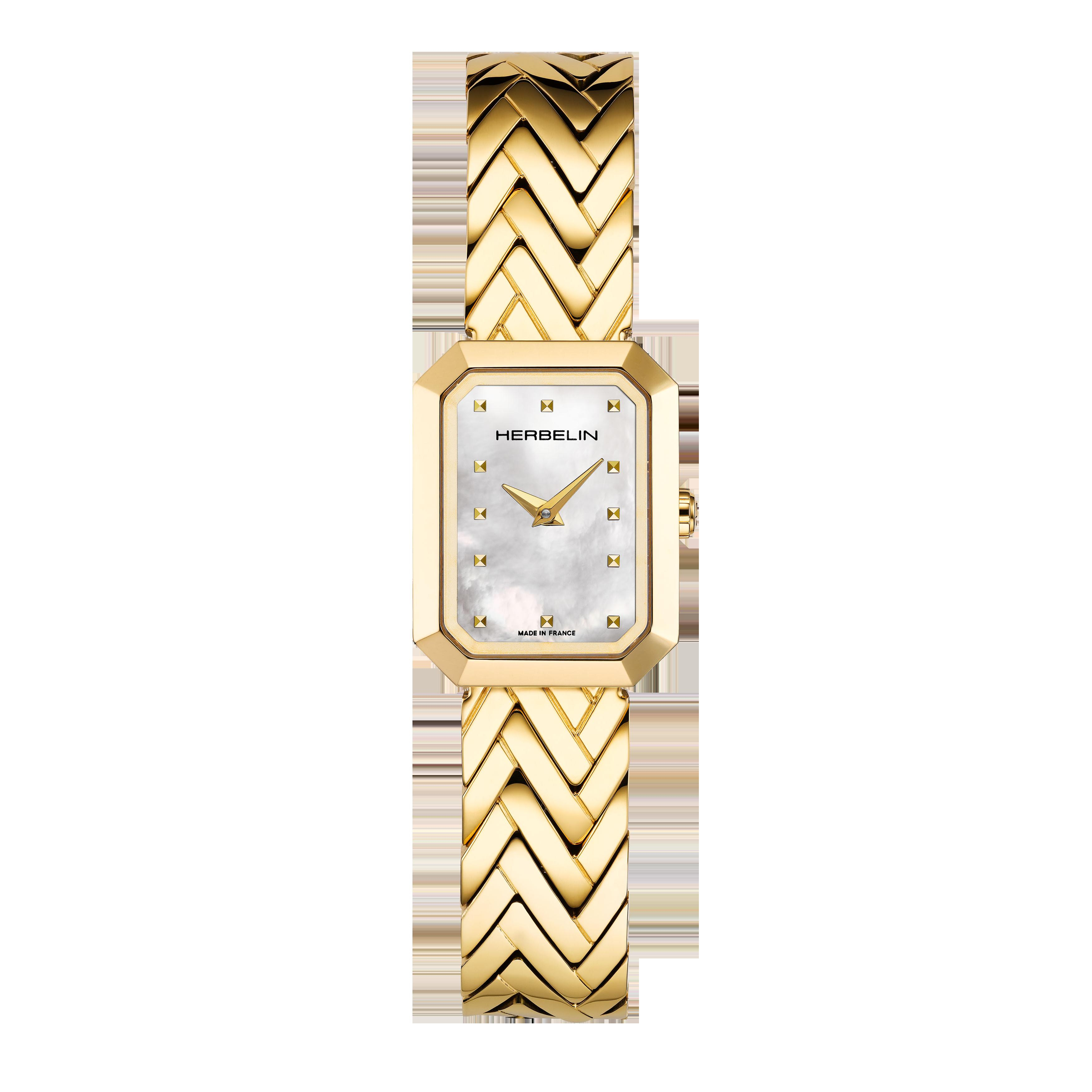 Herbelin 17446BP19 is een stijlvolle damespolshorloge met een roestvrijstalen kast en een goudkleurige band. Deze categorie van horloge heeft geen datumaanduiding. Het is perfect om te dragen bij zowel formele als informele gelegenheden. 