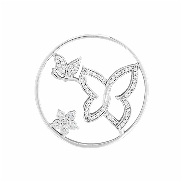 MY iMenso "Sweet butterflies" fantasy cz 33mm insignia (925/rhod-plated)