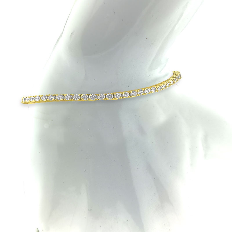My iMenso ODM "Tennis Crystal 2.0mm CZ" bracelet (925/1Mgold-plated) 16+3cm