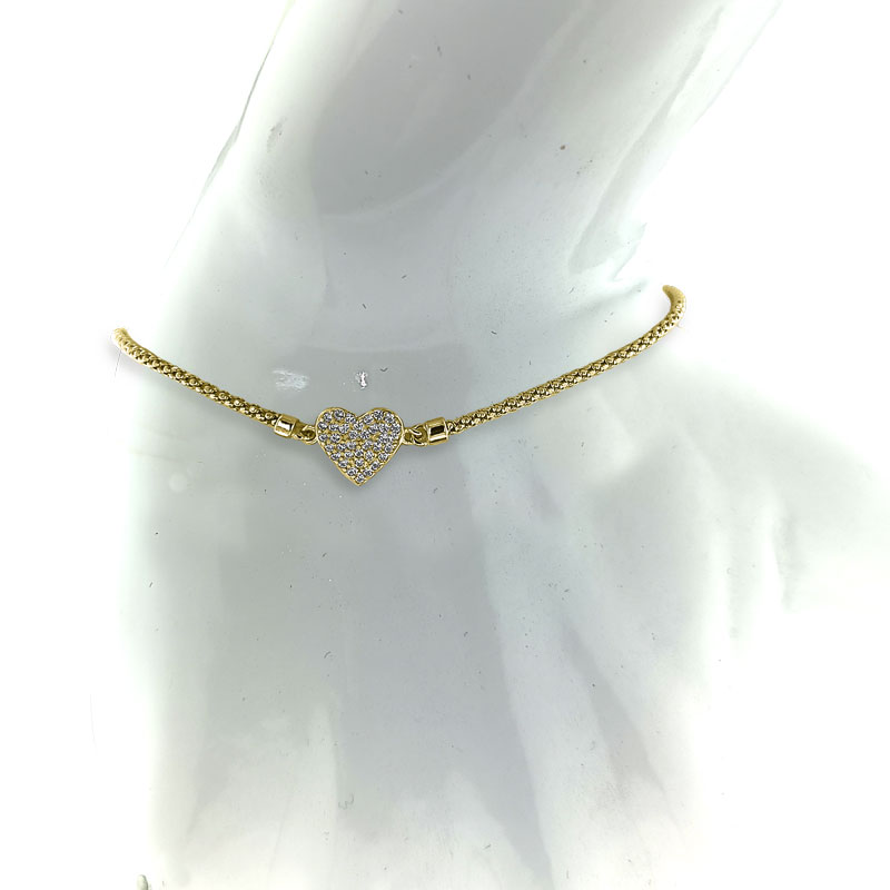 My iMenso ODM "Diabomba Heart with CZ" brac (925/1Mgold-plated) 17+3cm