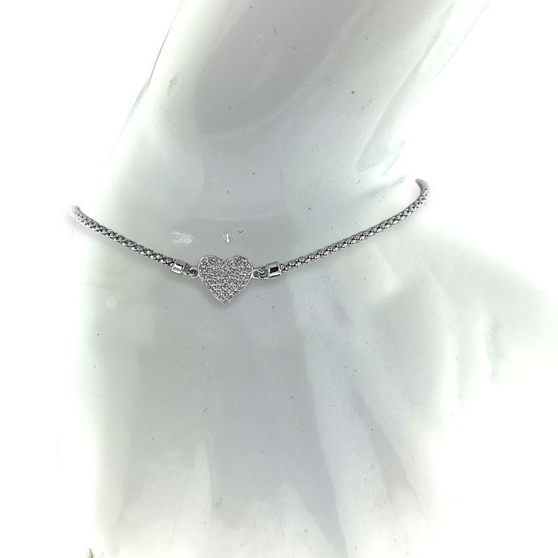 My iMenso ODM "Diabomba Heart with CZ" brac (925/rhod-plated) 17+3cm
