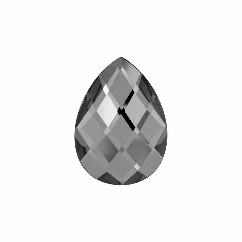 MY iMenso "faceted dark grey" mirror stone 25mm Goccia insignia (glass composite)