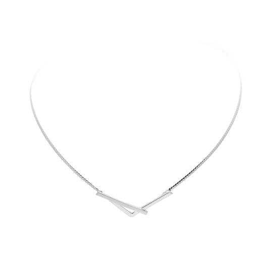 Zilveren collier mat/glans 45 cm