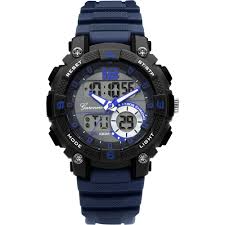 De GARONNE KIDS SPORT ANA-DIGI DARK BLUE, modelnummer KQ21Q475, is een stijlvolle kinderhorloge. Kenmerken zijn een blauwe polsband, kunststof siliconen kast en een datumfunctie. Perfect te dragen tijdens sportactiviteiten of dagelijks gebruik. Draag deze comfortabele polshorloge strak maar comfortabel om de pols voor optimale prestaties en stijl. Kleur passend bij sportieve outfits.