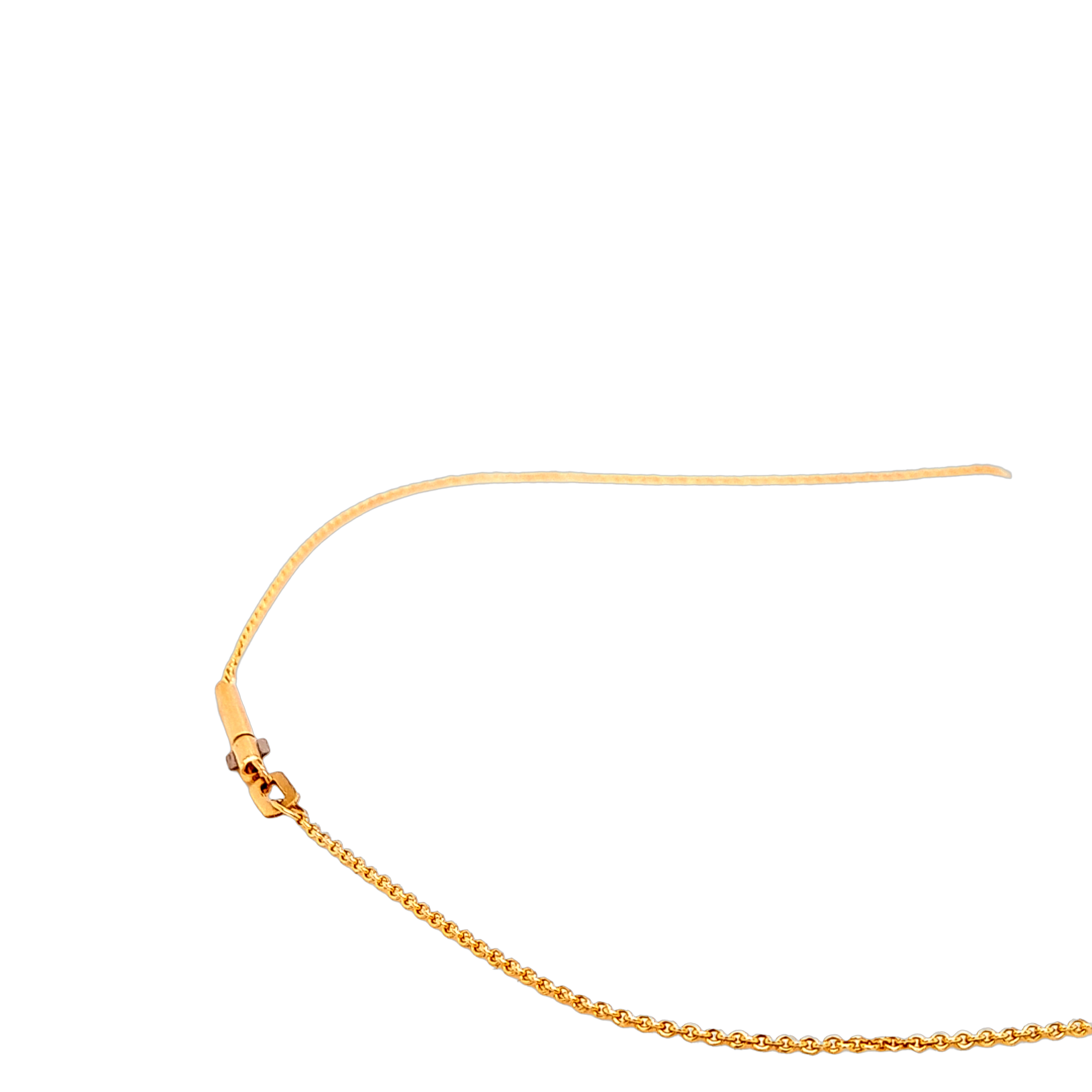 Halskette Gelbgold 750/ooo, Ankerkette in der Länge 45 cm, mit 1 mm Stärke und einer Kareabiner Schließe in Gelbgold 750