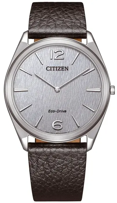 Citizen - Eco-Drive quartz heren horloge met lederen band, 30 meter WR, Saffierglas - AR3120-16A