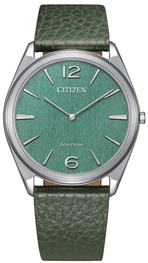 Citizen - Eco-Drive quartz heren horloge met lederen band, 30 meter WR, Saffierglas - AR3120-32X