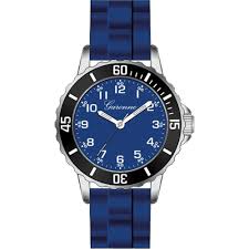 Stoer kinderhorloge met blauwe band en waterbestendigheid tot 30 meter.