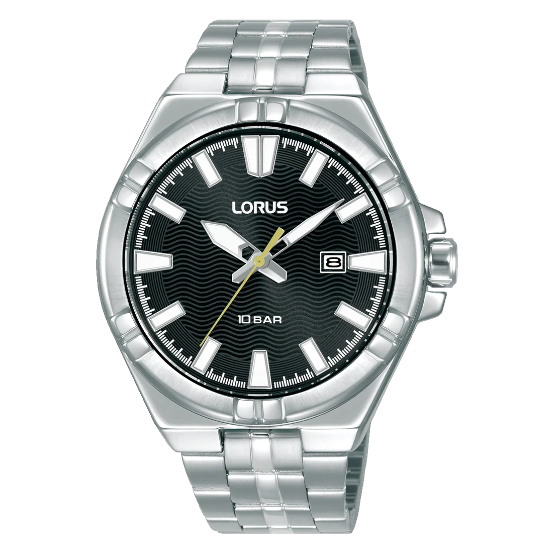 RH971RX9 LORUS MENS QUARTZ SS BLACK 100M WR