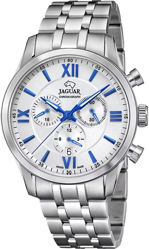 De Jaguar heren J963/1 horloge combineert elegantie en functionaliteit met een roestvrijstalen kast, zwarte wijzerplaat en zilverkleurige accenten. Waterbestendig en voorzien van een comfortabel lederen bandje. Ideaal voor zowel formele als casual gelegenheden. Draag het met een scherp pak of een nette casual outfit voor een stijlvolle uitstraling.