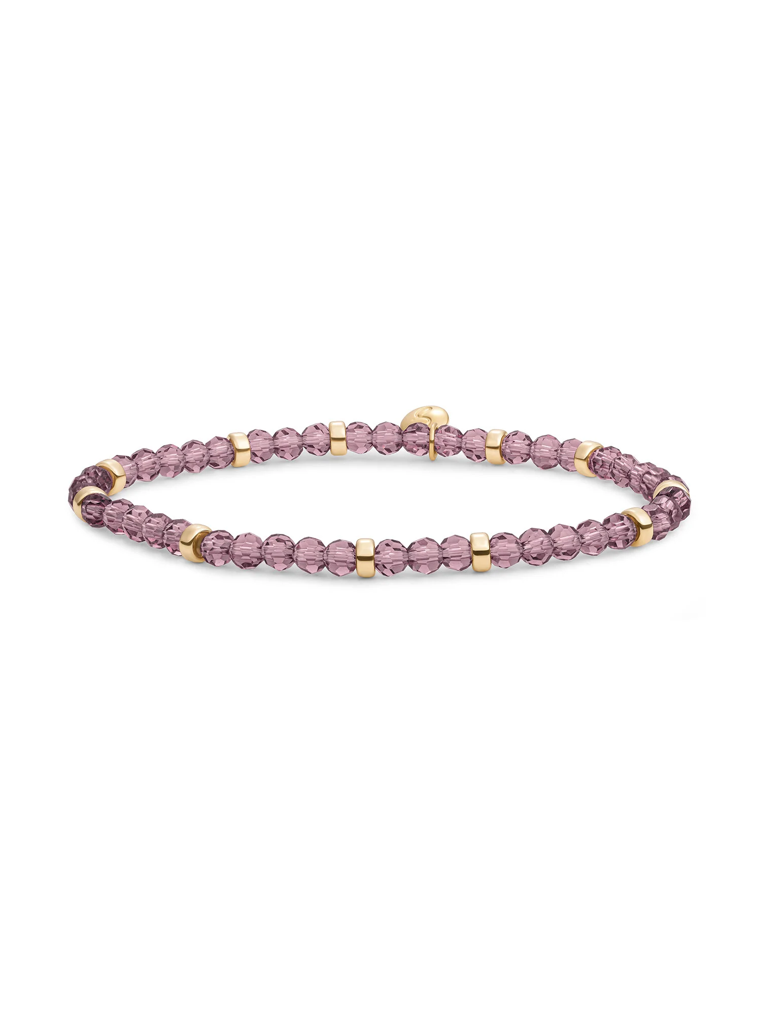 Stijlvolle armband met aubergine quartz edelstenen in ronde vorm. Elegant en tijdloos, een verfijnde toevoeging aan elke look.