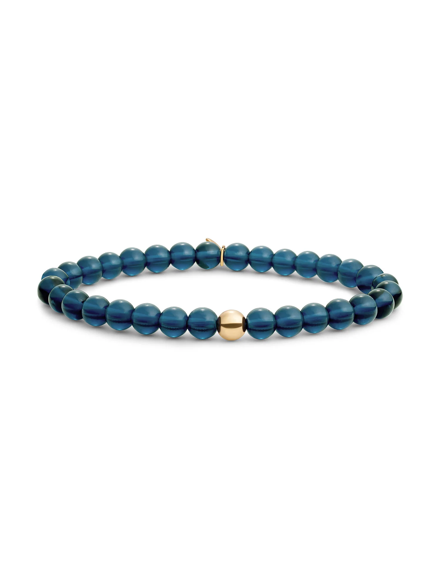 Statement armband met sprankelende ocean topaz quartz edelstenen van 6mm. Stijlvol en krachtig, een elegante eyecatcher voor elke gelegenheid.