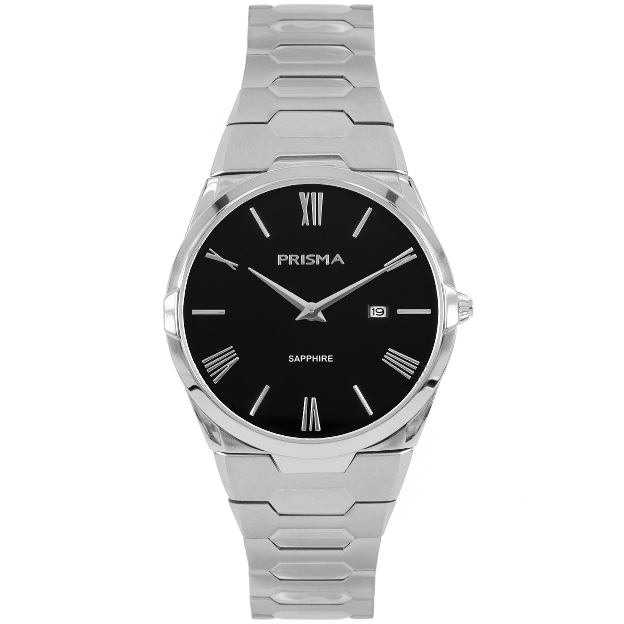 Prisma horloge P1335 heren edelstaal saffierglas 

Algemeen
Geslacht: heren
Model: P.1335

Voordelen
- band edelstaal zilver
- wijzerplaat zwart met zilvere romeinse cijfers
- glas is zeer krasvast
- slimline model (minder dan 7 mm dik)
-ook voor brede pols (max. 235,75 mm)
- luxueuze uitstraling door romeinse cijfers
- datum
- quartz
- maat kast 40 mm (breedte) 6,57mm (dikte)

