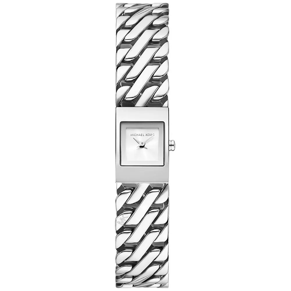 Met een zilverkleurige kast en een bijpassende armband met dubbele curb-schakels, is de Darrington de belichaming van moderne elegantie. Het tijdloze maar eigentijdse ontwerp is de perfecte aanvulling op een pols vol armbanden, voor een extra laagje chique verfijning.