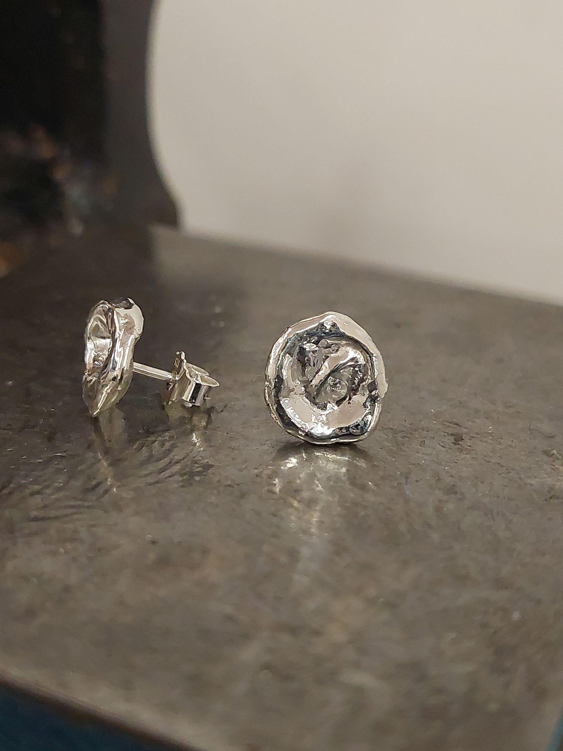 Zilver oorstekers Nugget