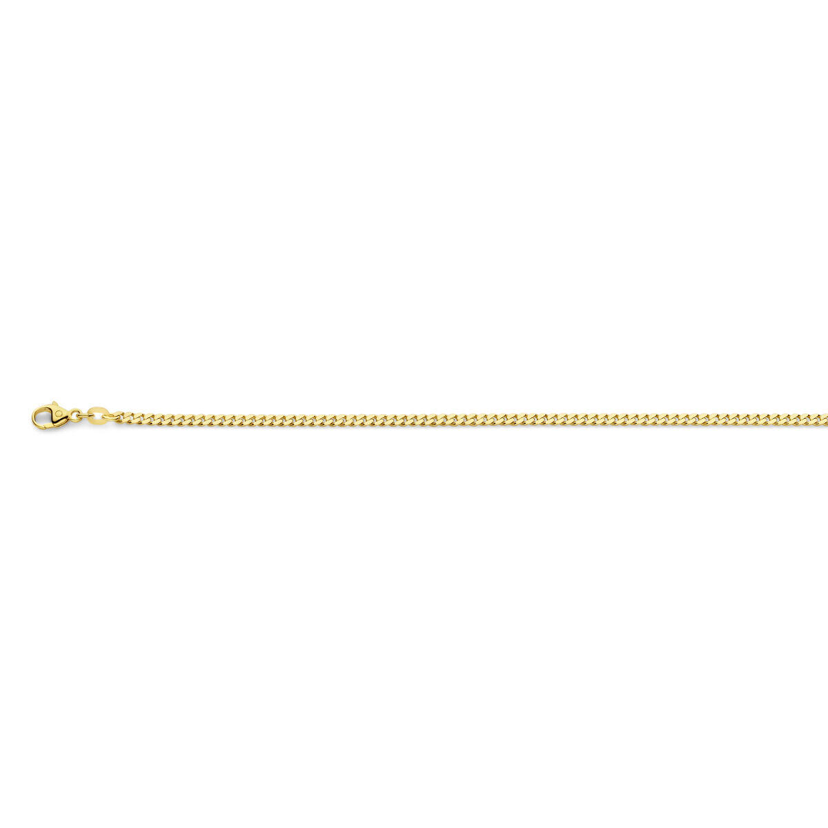 14 Karaats Geel Gouden Lengte Collier met een dikte van 1.2mm en een lengte van 45cm 
