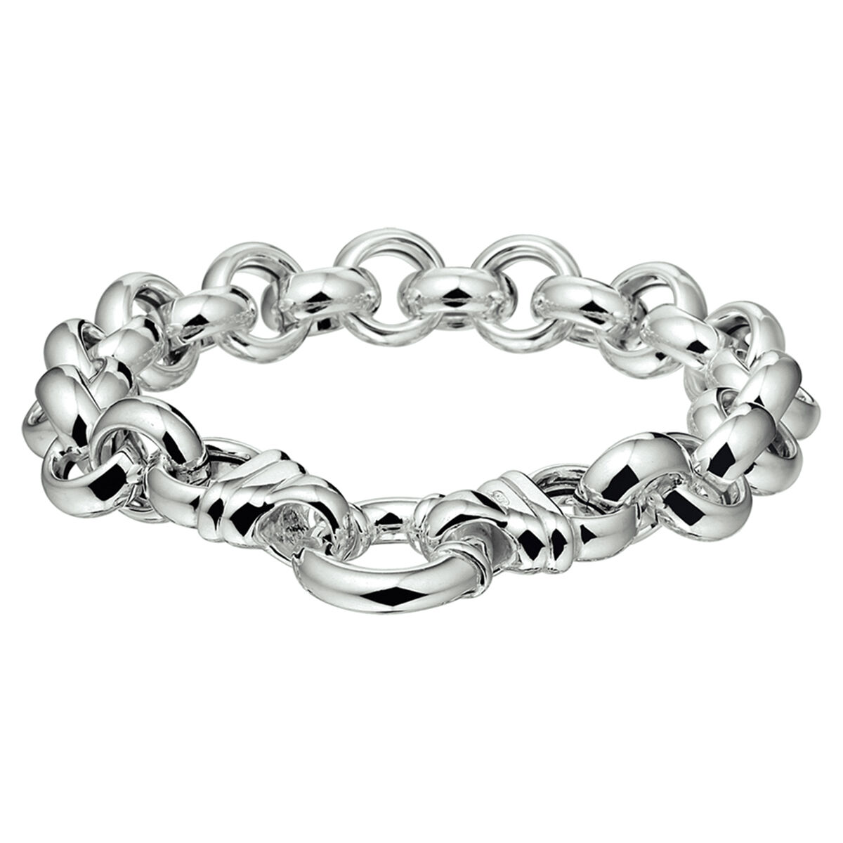 Zilveren armband met jasseron schakel. De schakelbreedte is 11mm.