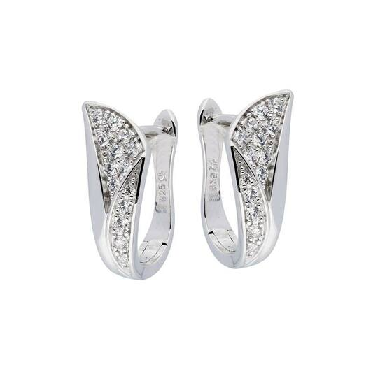 zilveren oorringen met zirconia