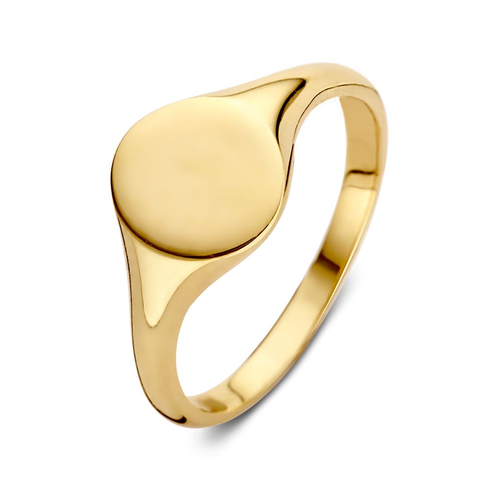RE107310-52.Geelgouden massieve zegelring. 585/1000.