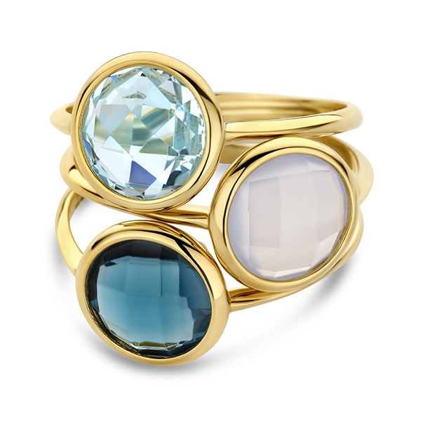 Gouden ring met verschillende edelstenen in de serie Multi van Italo Bottene
