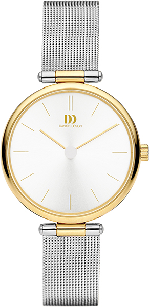 De DANISH DESIGN HORLOGE IV65Q1269 beschikt over een stijlvol ontwerp met een ronde roestvrijstalen kast van 34 mm in goudkleur en een zilverkleurige wijzerplaat met streepindexen. Het heeft een quartz uurwerk en een Milanese mesh band van roestvrij staal. Draag deze analoge horloge dagelijks voor een stijlvolle, tijdloze look. Waterbestendig tot niveau 3.