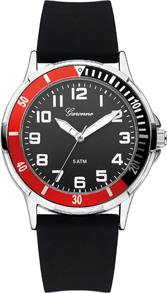 Dit is een horloge van het merk Garonne gemaakt voor jongens.
De specificaties zijn als volgt:
Kastmaat: 34,5 mm
Kastdikte: 8,8 mm
Bandlengte: 185
Bandbreedte: 18
Waterdichtheid: 5 ATM / 50 Meter / 165 Feet