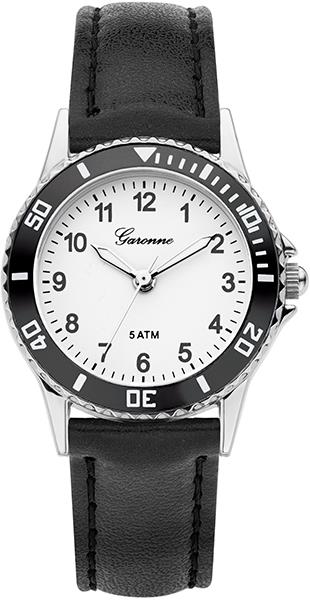 Dit is een horloge van het merk Garonne gemaakt voor dames en heren.
De specificaties zijn als volgt:
Kastmaat: 27 mm
Kastdikte: 8,1 mm
Bandlengte: 170
Bandbreedte: 14
Waterdichtheid: 5 ATM / 50 Meter / 165 Feet