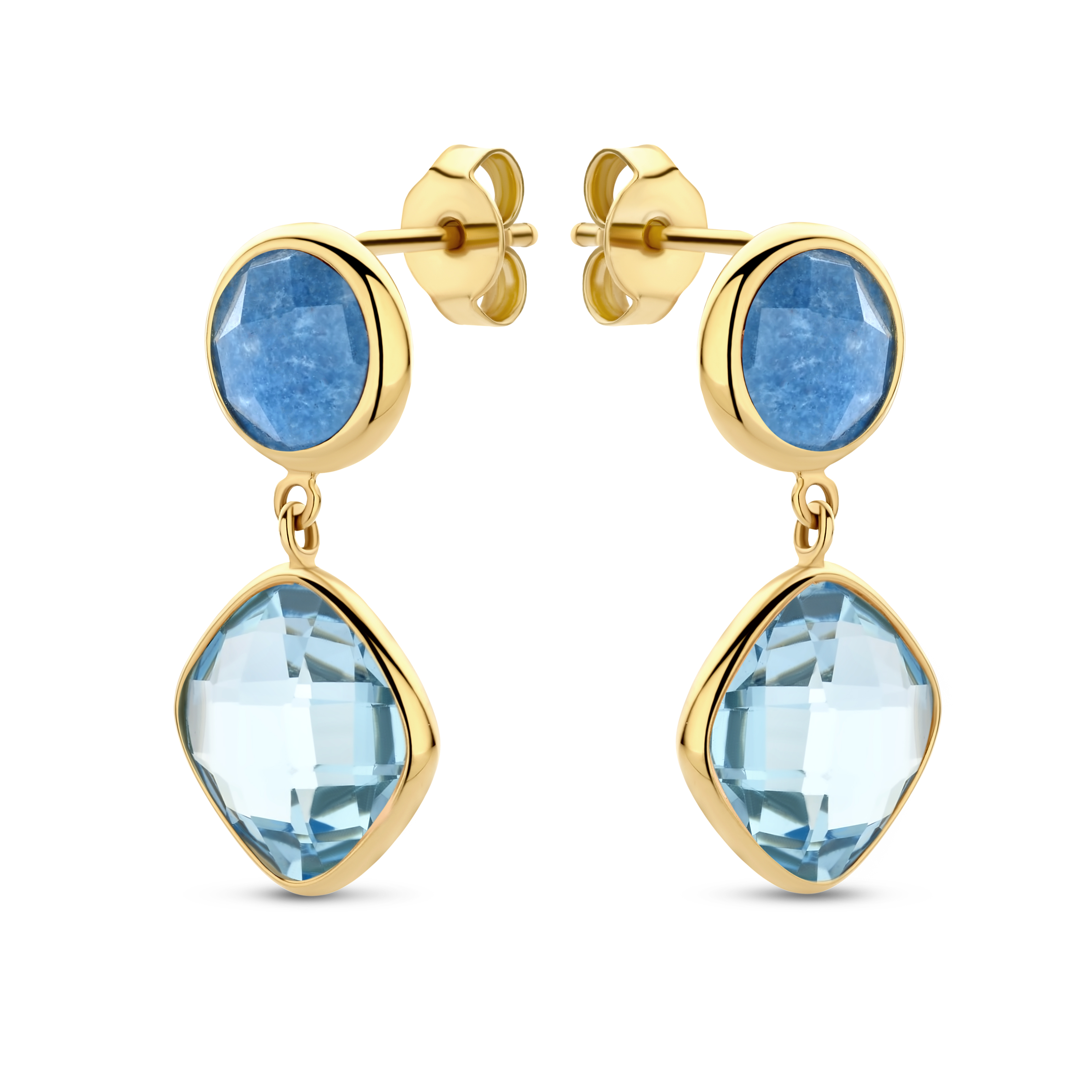 Oorhangers van goud met topaas van het merk Italo Bottene.