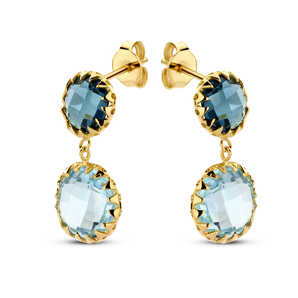 Dit zijn gouden oorhangers  van het merk Italo Bottene met topaas.