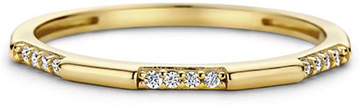 Swing Jewels 14 karaats geelgouden ring met zirkonia's 
Ringmaat: 56
Verkrijgbaar in diverse andere maten