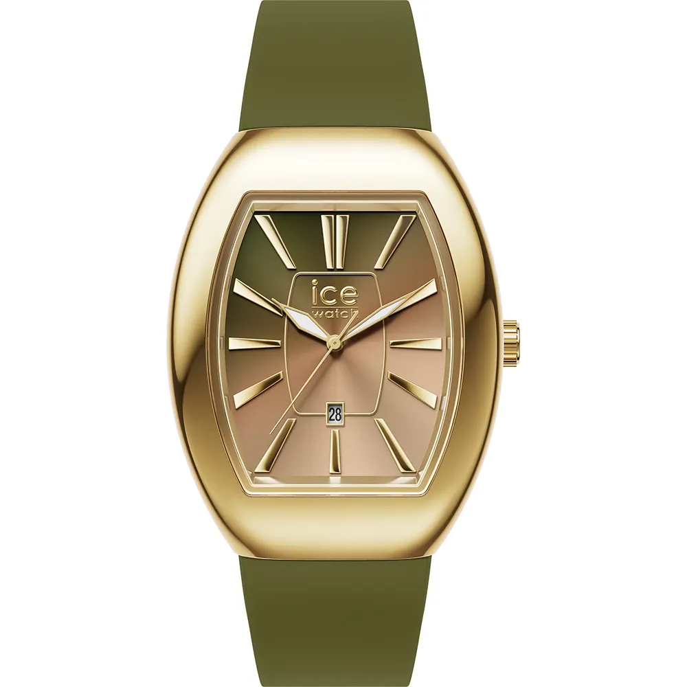Het horloge heeft een kast met roestvrijstaal goudkleurig met rubberen band. Het horloge is 5 ATM waterdicht.