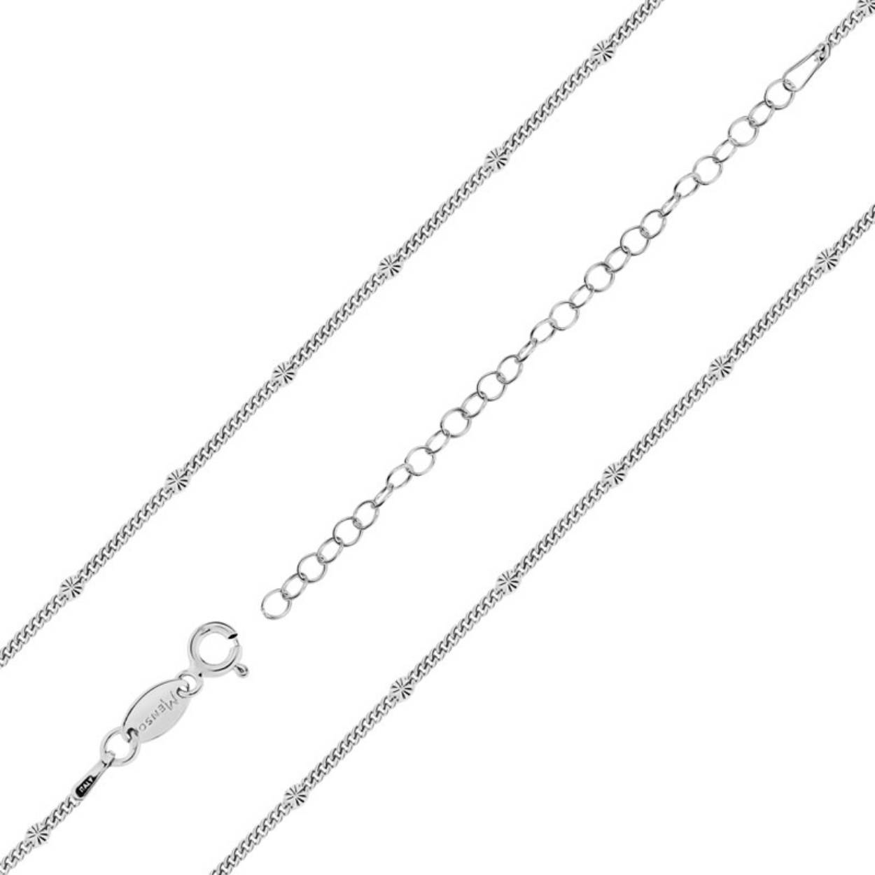MY iMenso collier "grumetta stella 2mm" (925/rhodium verguld) 42+7cm