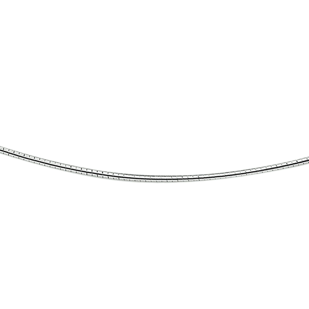 Zilveren Omega collier 45cm 1.2mm met Schroefsluiting