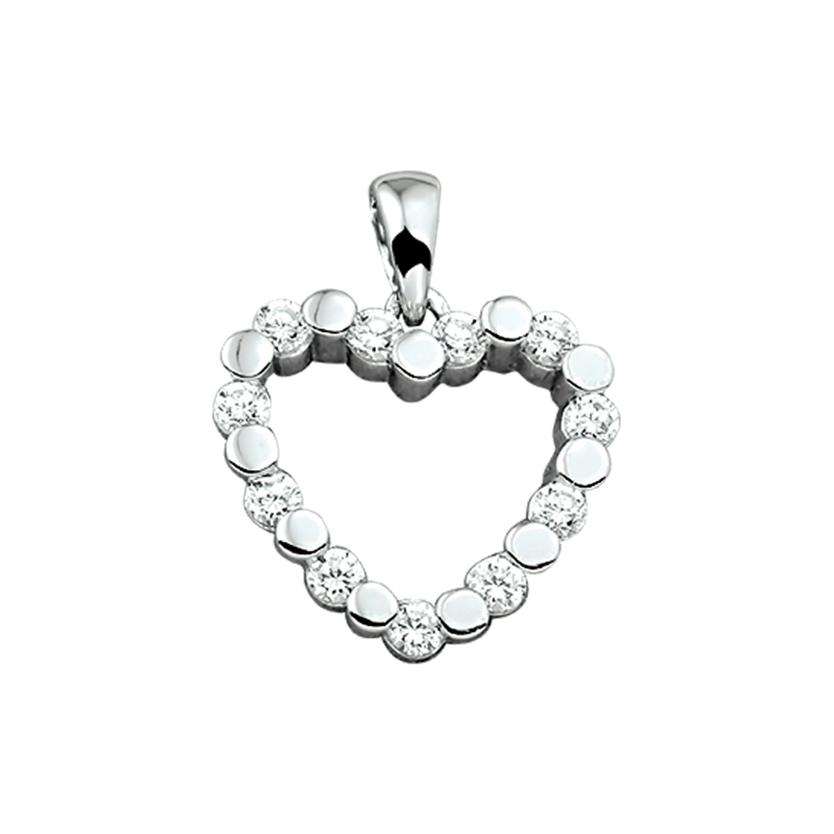 hanger hart zirkonia zilver gerhodineerd