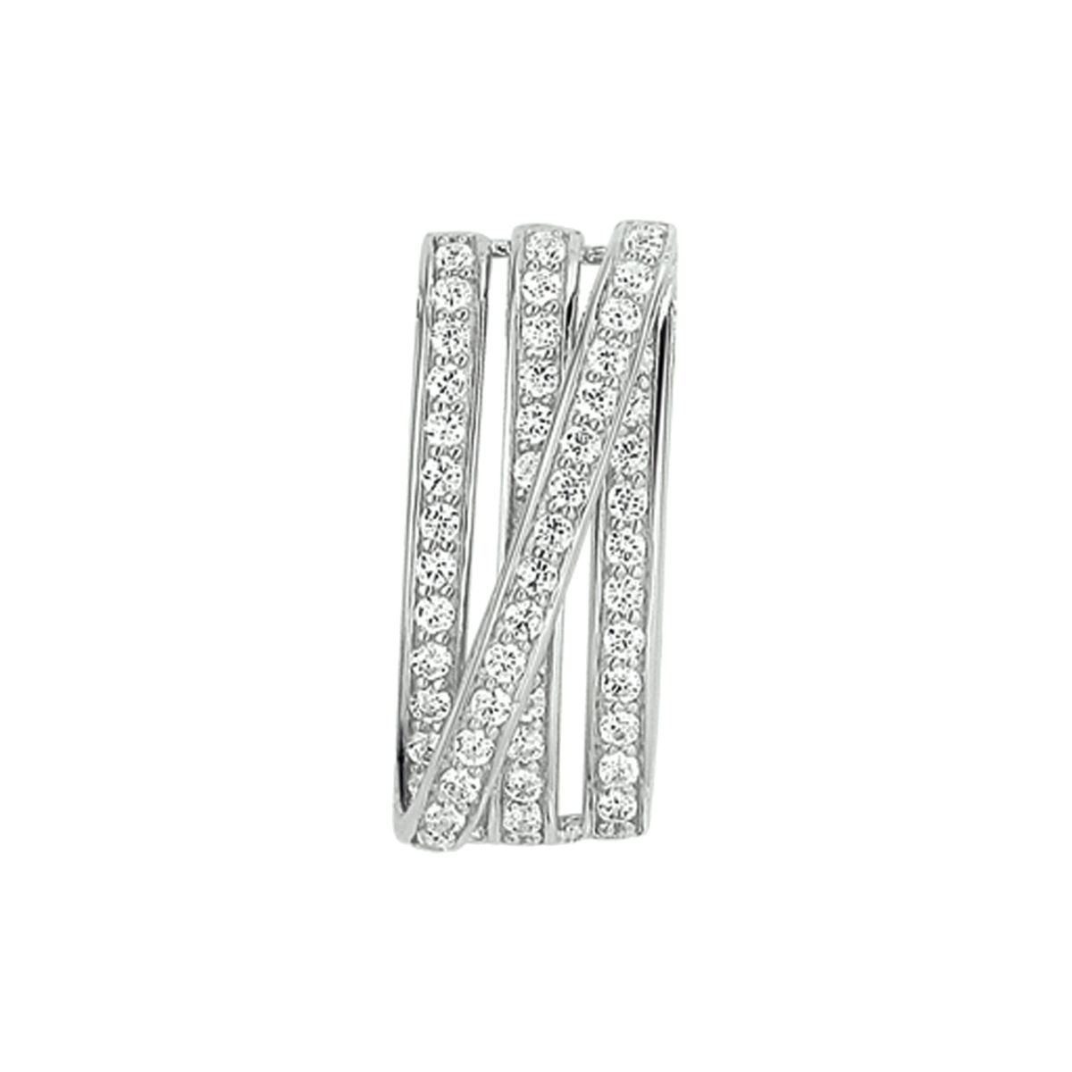 Gerhodineerd zilveren hanger met zirkonia. De hanger is onderdeel van een set.